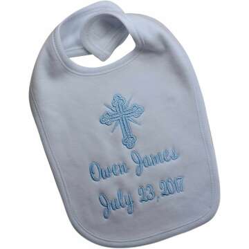Funny Girl Personalized Bib for Baby Boys in Light Blue