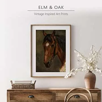 Equestrian Wall Decor - Horse Art Print for Home Decor - Antique Horse Riding Wall Artwork Decoration Farmhouse Country Wall Art for Home Decor - 11x14 inches, Ready to Frame (Stallion Portrait)
