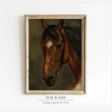 Equestrian Wall Decor - Horse Art Print for Home Decor - Antique Horse Riding Wall Artwork Decoration Farmhouse Country Wall Art for Home Decor - 11x14 inches, Ready to Frame (Stallion Portrait)