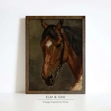 Equestrian Wall Decor - Horse Art Print for Home Decor - Antique Horse Riding Wall Artwork Decoration Farmhouse Country Wall Art for Home Decor - 11x14 inches, Ready to Frame (Stallion Portrait)