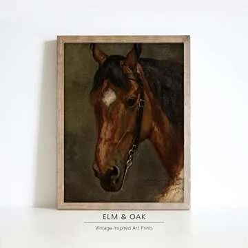 Equestrian Wall Decor - Horse Art Print for Home Decor - Antique Horse Riding Wall Artwork Decoration Farmhouse Country Wall Art for Home Decor - 11x14 inches, Ready to Frame (Stallion Portrait)