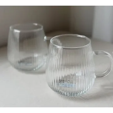 ست پذیرایی قوری پیرکس شعله‌مستقیم ۱۰۰۰ میل با قندون چوب گردو، لیوان و سینی بیضی