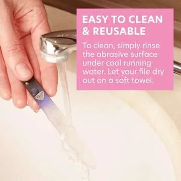 Bona Fide Beauty Glass Nail File with Hardcase, 1Piece Manicure Glass Fingernail Files in Black Cobalt. Made in The EU. Strong Reusable Nail Files