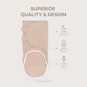 Comfy Cubs Easy Swaddle Blanket, 3 Pack - 100% Cotton Newborn Wrap, Small for 0-3 Months Infants, with Zipper Closure, Breathable and Durable Sleep Sack for Babies - Light Blush, Blush & Mauve