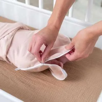 Comfy Cubs Easy Swaddle Blanket, 3 Pack - 100% Cotton Newborn Wrap, Small for 0-3 Months Infants, with Zipper Closure, Breathable and Durable Sleep Sack for Babies - Light Blush, Blush & Mauve