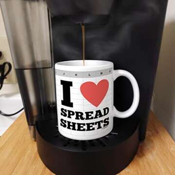 Accounting Gifts I Heart Spreadsheets Accountant Gifts for Women Comptroller Mug Gift Coffee Mug Tea Cup White