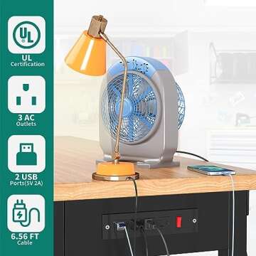 YITAHOME Work Bench 48" L X 20" W Adjustable Workbench for Garage W/Pegboard & Power Outlets Hardwood Top Heavy-Duty Workstation, 2000 LBS Load Capacity for Workshop, Office, Home Outdoor