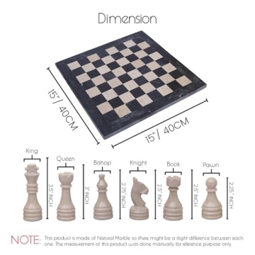 Luxury 15 Inch Marble Chess Set for Adults