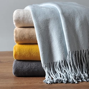 Luxurious Baby Blue Mulberry Silk Throw Blanket