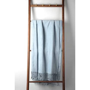 Luxurious Baby Blue Mulberry Silk Throw Blanket