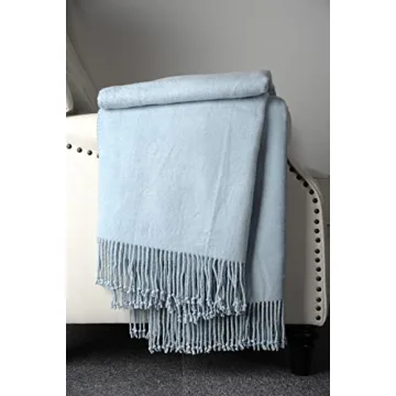 Luxurious Baby Blue Mulberry Silk Throw Blanket