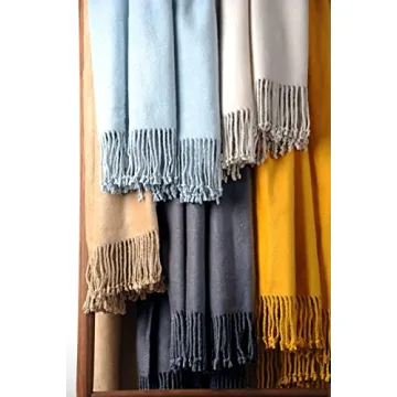 Luxurious Baby Blue Mulberry Silk Throw Blanket