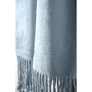 Luxurious Baby Blue Mulberry Silk Throw Blanket