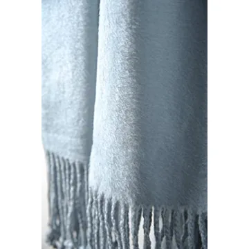 Luxurious Baby Blue Mulberry Silk Throw Blanket