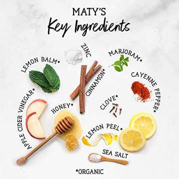 Maty's Organic Children's Cough Syrup, Made with Organic Honey, Lemon & Cinnamon - 6 fl oz.