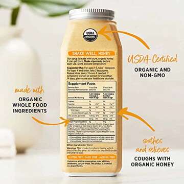 Maty's Organic Children's Cough Syrup, Made with Organic Honey, Lemon & Cinnamon - 6 fl oz.