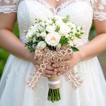 VGOODALL 7 Rolls Burlap Ribbon for DIY and Home Decor