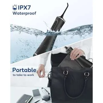 MySmile LP211 Cordless Advanced Water Flossers for Teeth, 5 Cleaning Modes Rechargeable Power Dental Flosser 8 Replacement Jet Tips IPX 7 Waterproof Dental Irrigador with Portable Travel Storage Pouch