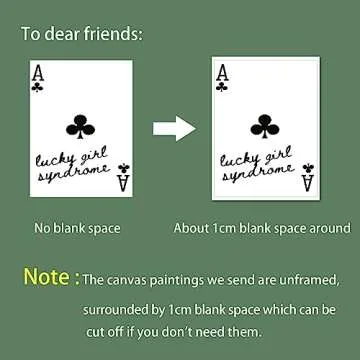 OPPQRRS Funky Black And White Lucky Girl Poker Posters, Funny Girly Preppy Ace Playing Card Canvas Wall Art - Trendy Room Prints Painting Wall Decor For Teen Girl Bedroom Dorm 12x16in Unframed