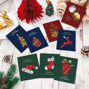 Whaline 54Pcs Christmas Wine Bottle Labels for Parties