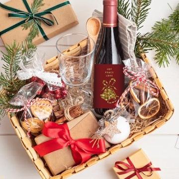 Whaline 54Pcs Christmas Wine Bottle Labels for Parties