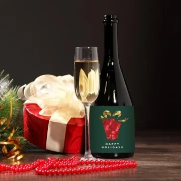 Whaline 54Pcs Christmas Wine Bottle Labels for Parties