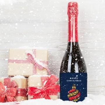 Whaline 54Pcs Christmas Wine Bottle Labels for Parties