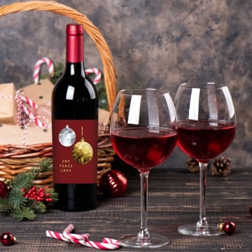 Whaline 54Pcs Christmas Wine Bottle Labels for Parties