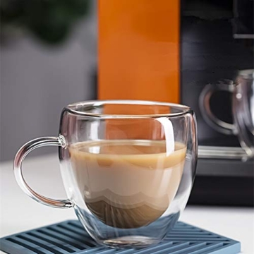 Elegant Double Walled Glass Coffee Mugs Set of 2 for Espresso