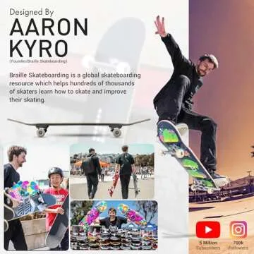 Complete Pro Skateboard by Braille - All Ages Ready