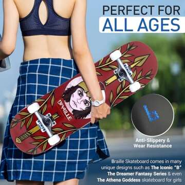 Complete Pro Skateboard by Braille - All Ages Ready