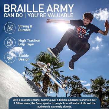Complete Pro Skateboard by Braille - All Ages Ready