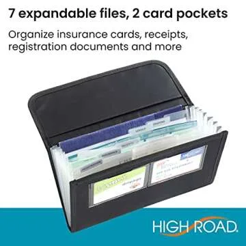 High Road Car Glove Box Organizer - Maintenance Folder for Car Documents - Card Pockets for Insurance and Registration with Receipt Log and Divider Tab Inserts