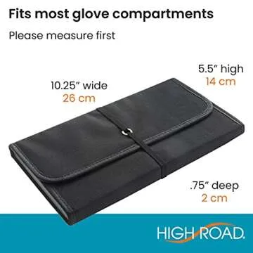 High Road Car Glove Box Organizer - Maintenance Folder for Car Documents - Card Pockets for Insurance and Registration with Receipt Log and Divider Tab Inserts