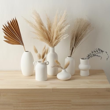 Elegant White Ceramic Vases Set for Home Decor
