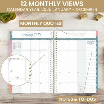 bloom daily planners 2025 Calendar Year Day Planner (January 2025 - December 2025) - 5.5” x 8.25” - Weekly/Monthly Agenda Organizer Book with Stickers & Bookmark - Creating A Life I Love
