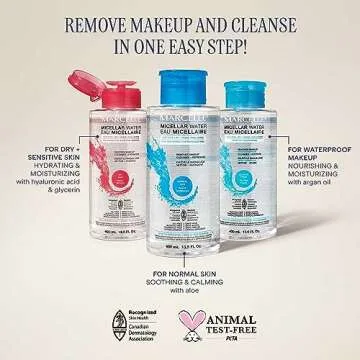 Marcelle Micellar Water, Normal Skin, Makeup Remover, Aloe Vera Extract, Sensitive Skin and Eyes, Oi...