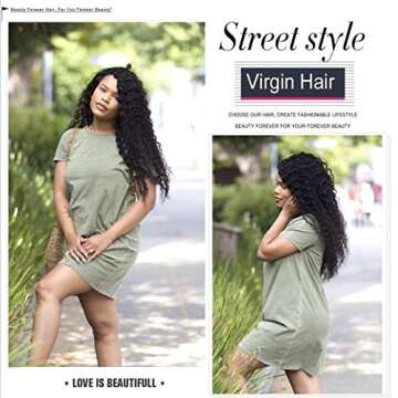 Beauty Forever Virgin Brazilian Hair Deep Wave 4x4 Lace Closure 10 Inch Free Part Closure, Natural Color