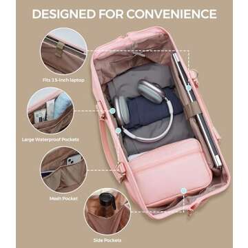 Uselike Women’s Weekender Bag - Stylish Travel Duffel with Compartments