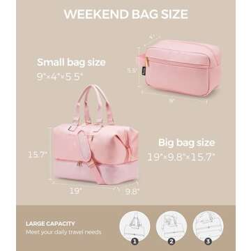 Uselike Women’s Weekender Bag - Stylish Travel Duffel with Compartments