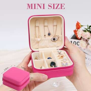 17Dec Small Travel Jewelry Case Organizer,Mini Travel Essentials for Women,Bridesmaid Gifts Birthday...