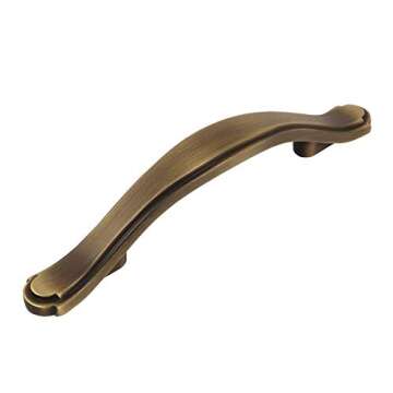 10 Pack - Cosmas 8816BAB Brushed Antique Brass Cabinet Hardware Handle Pull - 3" Inch (76mm) Hole Ce...