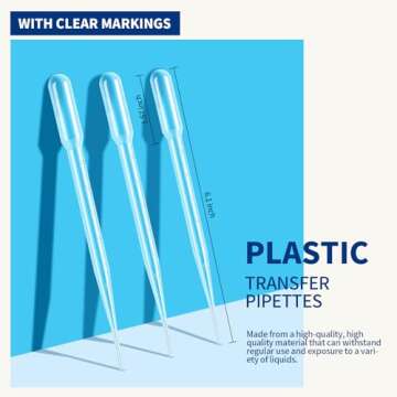 Teenitor 150PCS 3ML Plastic Transfer Pipettes Eye Dropper, Disposable Essential Oils Pipettes Droppe...