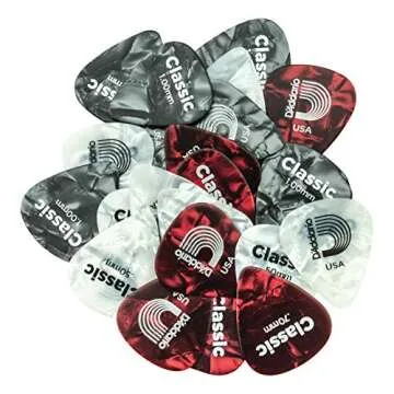 D'Addario Celluloid Guitar Picks - Guitar Accessories - Guitar Picks for Acoustic Guitar, Electric Guitar, Bass Guitar - Natural Feel, Warm Tone - Assorted, Assorted, 25-pack