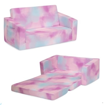 Delta Children Cozee Sofa Lounger for Kids - Pink Tie Dye