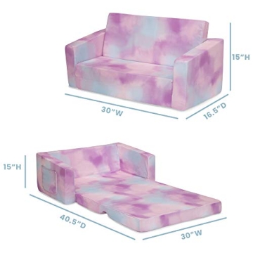 Delta Children Cozee Sofa Lounger for Kids - Pink Tie Dye
