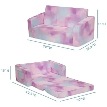 Delta Children Cozee Sofa Lounger for Kids - Pink Tie Dye