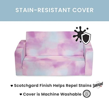 Delta Children Cozee Sofa Lounger for Kids - Pink Tie Dye