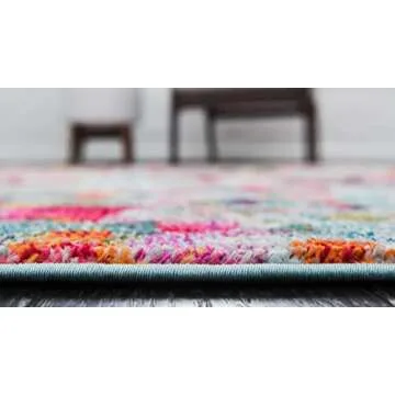 Unique Loom Chromatic Collection Area Rug - Champagne (4' 1" x 6' 1" Rectangle, Multi/ Blue)