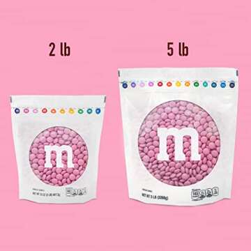 M&M’S Pink Milk Chocolate Candy, 2lbs Resealable Pack for Birthday Party Favors, Party Decor, Baby Shower Decorations, Gender Reveal Ideas, Valentine's Day, Dessert Tables and More